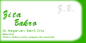 zita bakro business card
