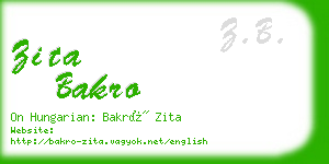 zita bakro business card